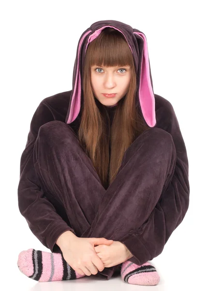 Сute girl in rabbit costume — Stock Photo, Image