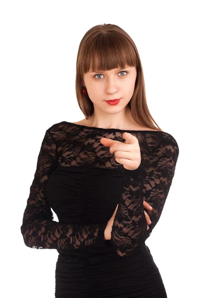 Beautiful woman pointing at you — Stock Photo, Image