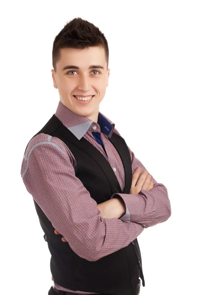 Young man in a vest — Stock Photo, Image