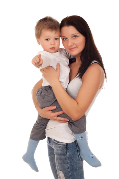 Madre feliz con un niño — Foto de Stock