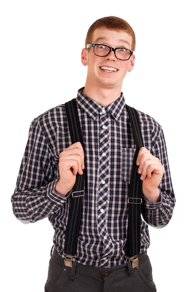 Retrato de un joven nerd — Foto de Stock