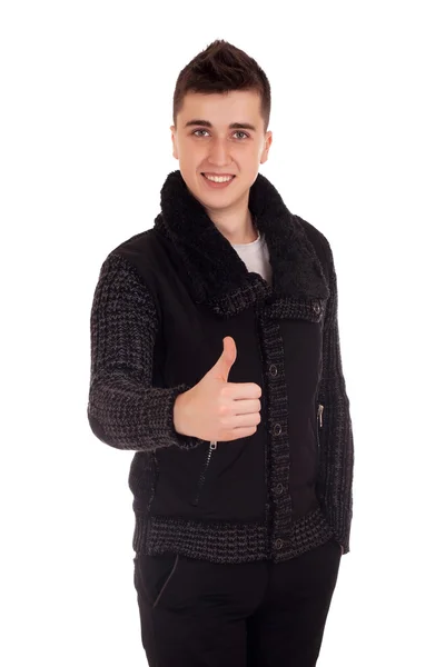 Young man show thumb up — Stock Photo, Image