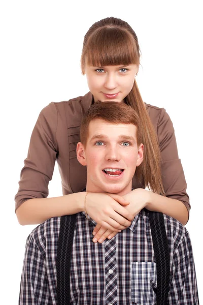 Fun portrait of man a couple — Stock Photo, Image