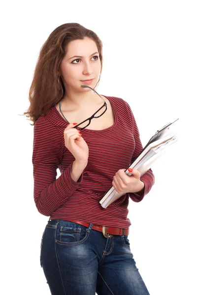 Female student with books — Stock Photo, Image
