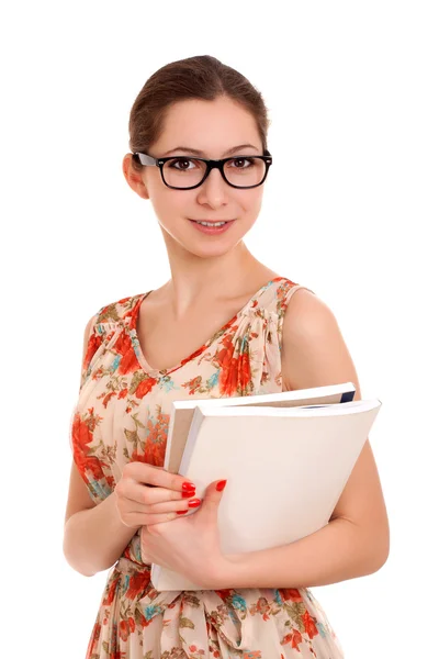 Studentin mit Büchern — Stockfoto