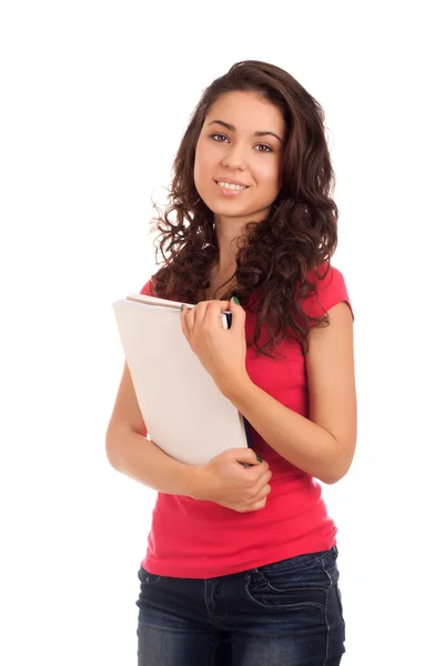 Retrato de alumna con libros — Foto de Stock