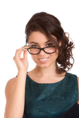 Güzel genç bir kadının portresi.