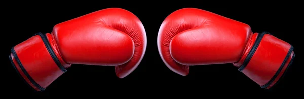 Dvojice červených kožených boxerských rukavic — Stock fotografie