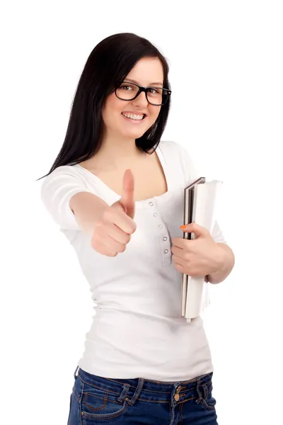 Portrait of female student with books — Stock Photo, Image