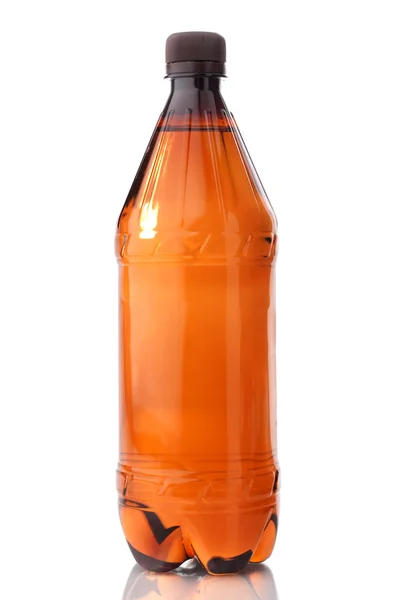 Bruine plastic fles — Stockfoto