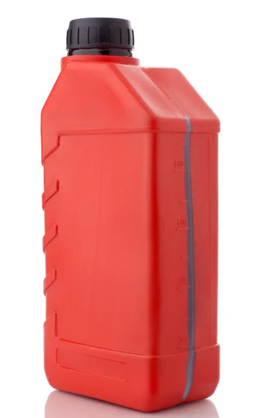 Red canister with machine oil — Stock Photo, Image