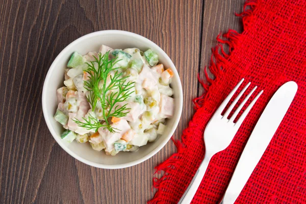 Russian traditional salad — Stock Photo, Image