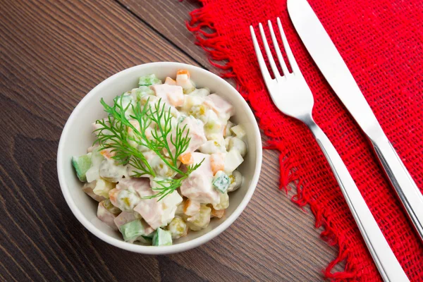 Russian traditional salad — Stock Photo, Image