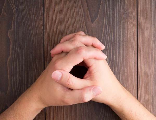 Human hands clasped — Stock Photo, Image