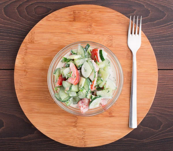 Saláta zöldség és krém sause — Stock Fotó