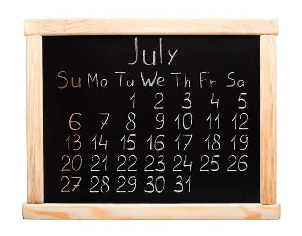 Kalender 2014. juli — Stockfoto