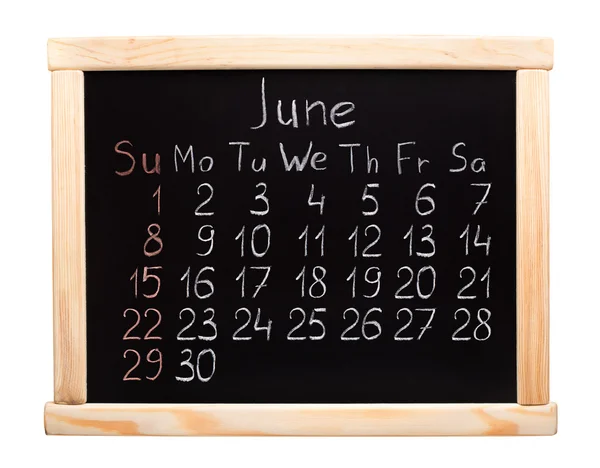 Kalender 2014. juni — Stockfoto