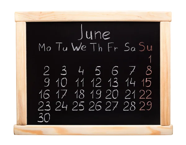 Calendario 2014. Junio —  Fotos de Stock