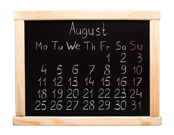 Calendario 2014. Agosto —  Fotos de Stock