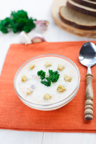 Ciotola di zuppa di formaggio — Foto Stock