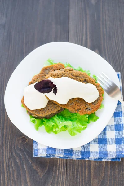 Panqueca de batata com creme de leite — Fotografia de Stock