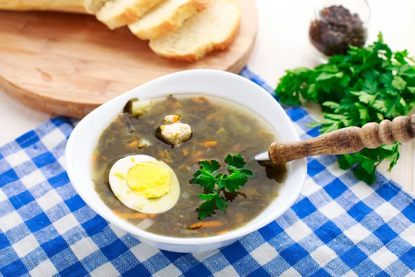 Deliciosa sopa con acedera —  Fotos de Stock