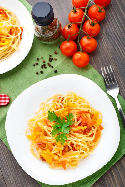 Pasta met groenten — Stockfoto