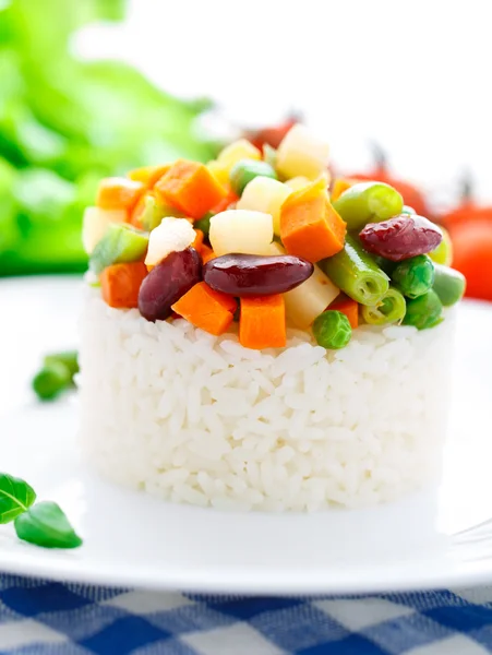 Lahodné rýže se zeleninou — Stock fotografie