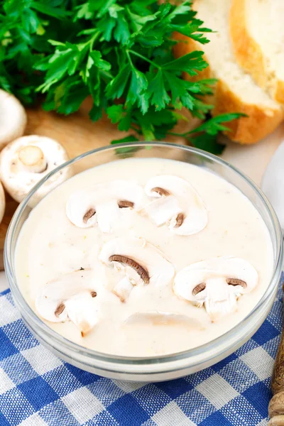 蘑菇奶油汤 — 图库照片
