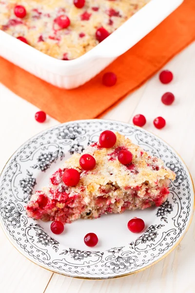 Stuk van cranberry taart — Stockfoto