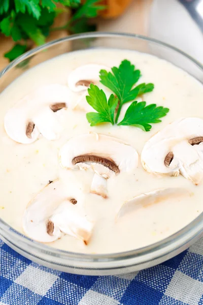 Champignoncremesuppe — Stockfoto