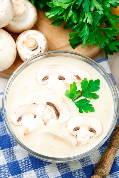 Champignoncremesuppe — Stockfoto