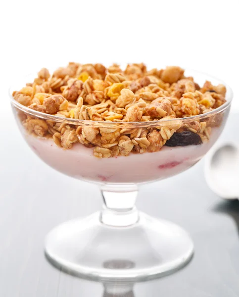Yogurt with muesli — Stock Photo, Image