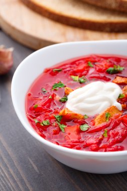 Ukrayna ve Rus ulusal kırmızı borsch