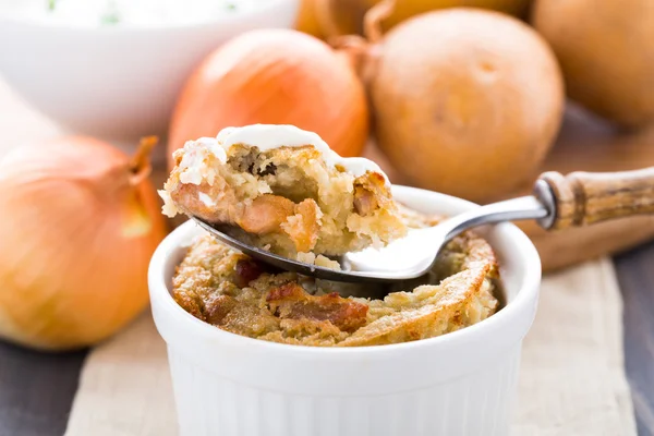 Babka - Belarussian meal made of potato — Stock Photo, Image