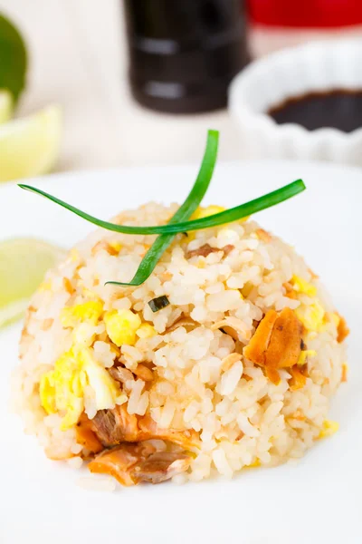 Salmão arroz frito — Fotografia de Stock