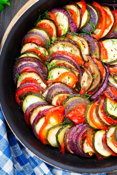 Ratatouille bir tavada — Stok fotoğraf