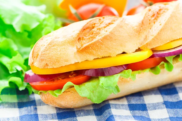 Vegetarische stokbrood sandwich — Stockfoto