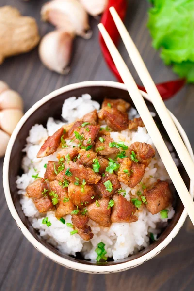 Bol de riz à la viande — Photo