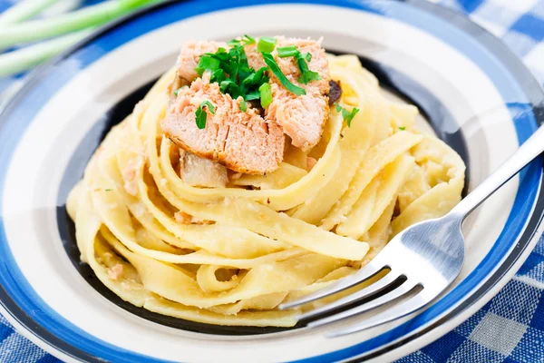 Salmon pasta — Stock Photo, Image