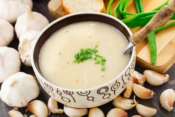 Knoblauchcremesuppe — Stockfoto