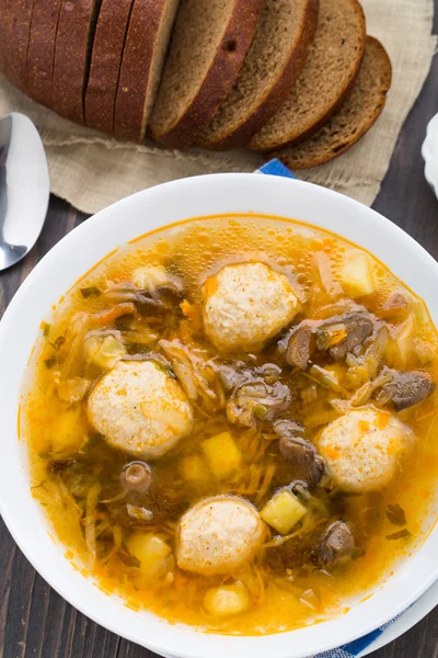 Soppa med kött bollar — Stockfoto