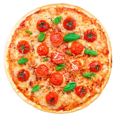 Vejetaryen pizza domates ile