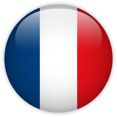France Flag Glossy Button clipart