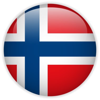 Norveç bayrağı parlak düğme