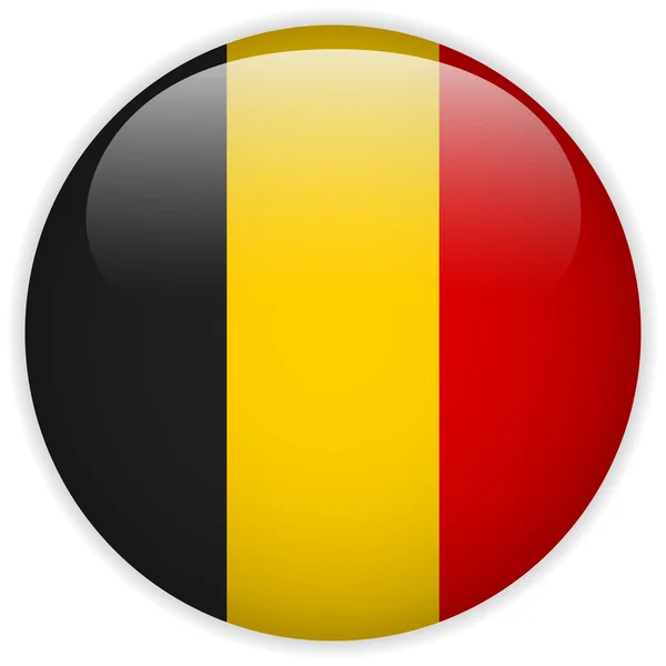 Belgium Flag Glossy Button — Stock Vector