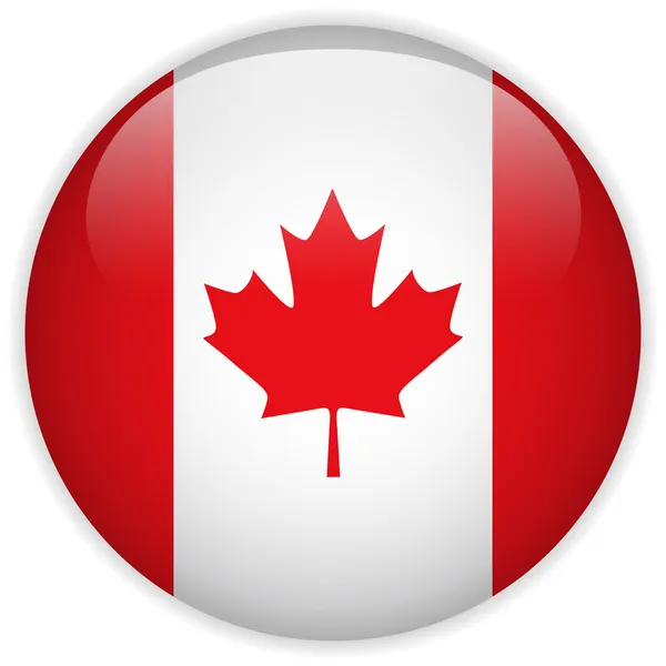 Canadá Bandeira botão brilhante — Vetor de Stock