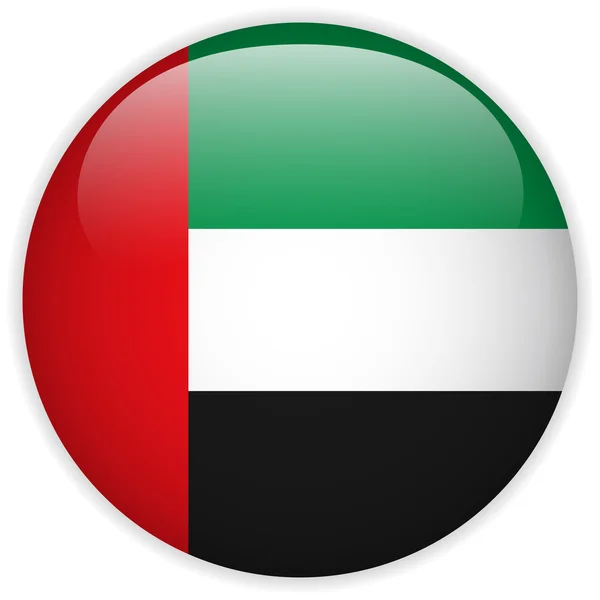 Bouton brillant drapeau Emirates — Image vectorielle