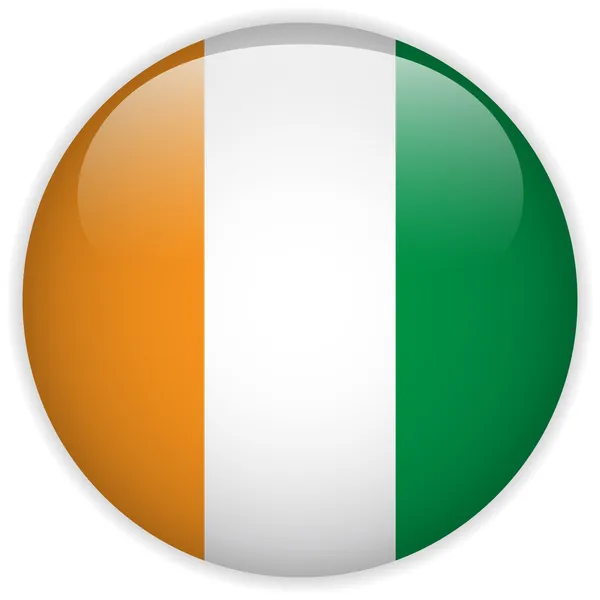 Ierland vlag glanzende knop — Stockvector