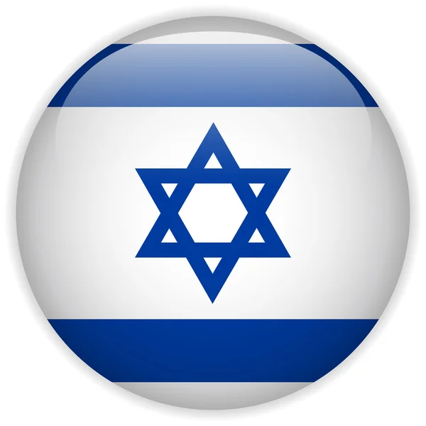 Israel Flag Glossy Button — Stock Vector